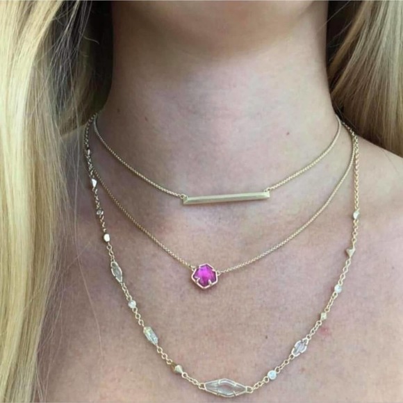 Kendra Scott rose Gold plated Debra Choker adjustable Necklace iridescent stones - Picture 1 of 11